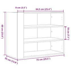 Wandregal Sonoma-Eiche 75x35x60 cm Holzwerkstoff