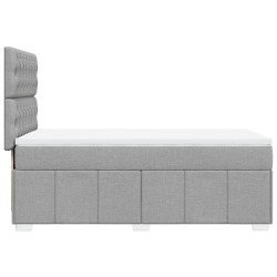 Boxspringbett mit Matratze Hellgrau 90x190 cm Stoff