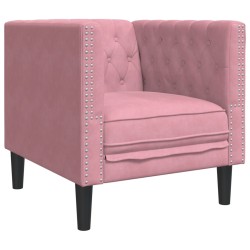 Chesterfield-Sessel Rosa Samt