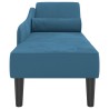 Chaiselongue mit Kissen Blau Samt