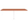 Markise Manuell Einziehbar mit LED 600x350 cm Orange und Braun