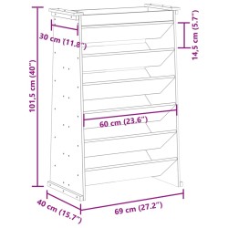 Vertikalbeet 6 Fächer 69x40x101,5 cm Kiefernholz Imprägniert