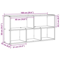 Wandregal Betongrau 100x25x50 cm Holzwerkstoff