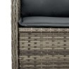 3-tlg. Garten-Lounge-Set mit Kissen Grau Poly Rattan