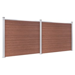 Zaunelement Set WPC 353x146 cm Braun