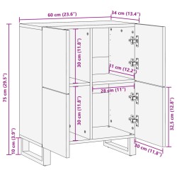 Sideboard 60x34x75 cm Massivholz Mango