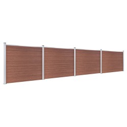 Zaunelement Set WPC 699x146 cm Braun