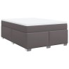 Boxspringbett mit Matratze Grau 160x200 cm Kunstleder