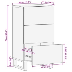 Sideboard 40x34x75 cm Massivholz Mango