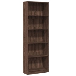 Bücherregal Braun Eichen-Optik 60x24x176 cm Holzwerkstoff