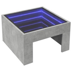 Couchtisch mit Infinity-LED Betongrau 50x50x30 cm