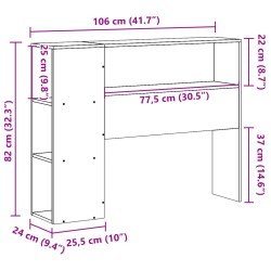 Kopfteil mit Stauraum Weiß 100 cm Massivholz Kiefer