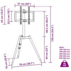 TV-Stativ 37-65 Zoll Bildschirm Max VESA 400x400 mm 40 kg