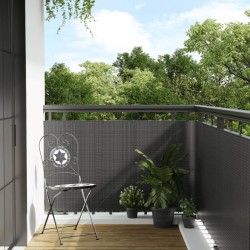 Balkon-Sichtschutz Anthrazit 300x90 cm Poly Rattan