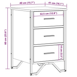 Nachttisch Braun Eichen-Optik 40x41x60 cm Holzwerkstoff