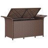 Gartenbank mit Kissen Braun 116x46x57 cm Poly Rattan