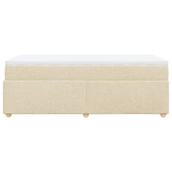 Boxspringbett mit Matratze Creme 80x200 cm Stoff