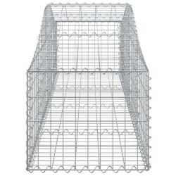 Gabionen mit Hochbogen 4 Stk. 200x50x40/60 cm Verzinktes Eisen