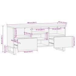 TV-Schrank 100x34x46 cm Massivholz Akazie