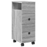 Badschrank Schmal mit Rollen Grau Sonoma Holzwerkstoff