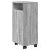 Badschrank Schmal mit Rollen Grau Sonoma Holzwerkstoff