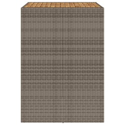 Garten-Bartisch mit Holzplatte Grau 105x80x110 cm Polyrattan