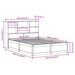 Massivholzbett ohne Matratze Weiß 150x200 cm Kiefernholz