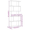 Raumteiler-Bücherregal 5 Etagen Altholz-Optik 70x24x161 cm