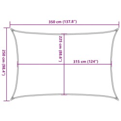 Sonnensegel 160 g/m² Taupe 2,5x3,5 m HDPE