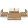 8-tlg. Garten-Lounge-Set Honigbraun Massivholz Kiefer