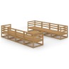 9-tlg. Garten-Lounge-Set Honigbraun Massivholz Kiefer