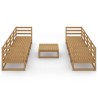 9-tlg. Garten-Lounge-Set Honigbraun Massivholz Kiefer