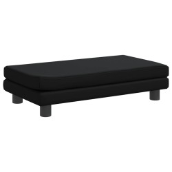 Kindersofa mit Hocker Schwarz 100x50x30 cm Kunstleder