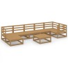 8-tlg. Garten-Lounge-Set Honigbraun Massivholz Kiefer