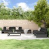 6-tlg. Garten-Lounge-Set Grau Massivholz Kiefer