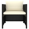 Gartensofa mit Kissen Schwarz Poly Rattan