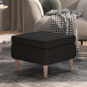 Hocker mit Holzbeinen Schwarz Stoff