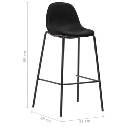 Barhocker 4 Stk. Schwarz Stoff