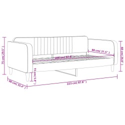 Tagesbett Hellgrau 80x200 cm Samt