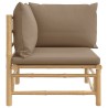 Garten-Ecksofa mit Taupe Kissen Bambus