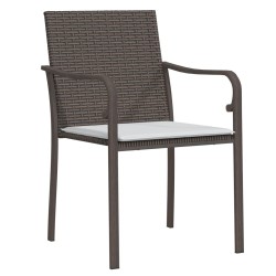 Gartenstühle mit Kissen 2 Stk. Braun 56x59x84 cm Poly Rattan