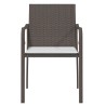 Gartenstühle mit Kissen 2 Stk. Braun 56x59x84 cm Poly Rattan