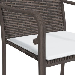 Gartenstühle mit Kissen 2 Stk. Braun 56x59x84 cm Poly Rattan