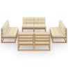 8-tlg. Garten-Lounge-Set mit Kissen Kiefer Massivholz