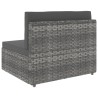 Modulares 2-Sitzer-Sofa Poly Rattan Grau