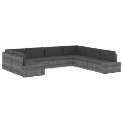 Modulares 2-Sitzer-Sofa Poly Rattan Grau