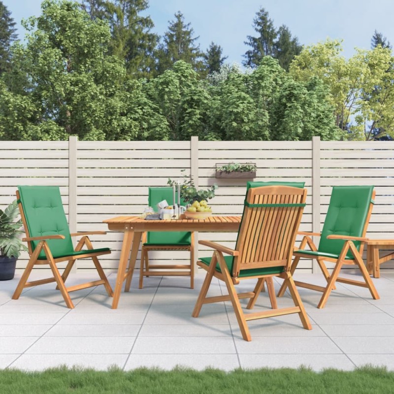 Gartenstühle mit Kissen 4 Stk. Massivholz Teak