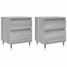 Nachttische 2 Stk. Grau Sonoma 40x35x50 cm Holzwerkstoff