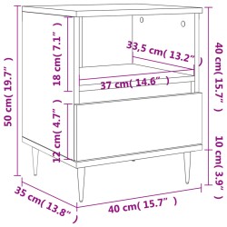 Nachttisch Betongrau 40x35x50 cm Holzwerkstoff