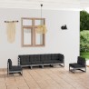 6-tlg. Garten-Lounge-Set mit Kissen Kiefer Massivholz